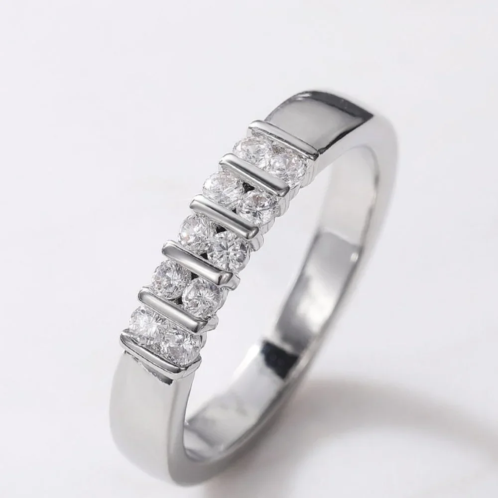 😍Double Row Big Round CZ Dainty Casual Fashion Eternity Rings for Women, L049